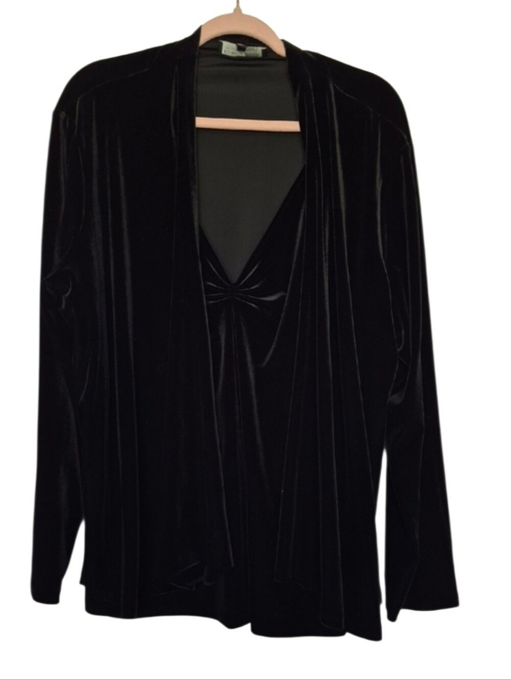 Jones New York Size 3x Black Velvet Blouse